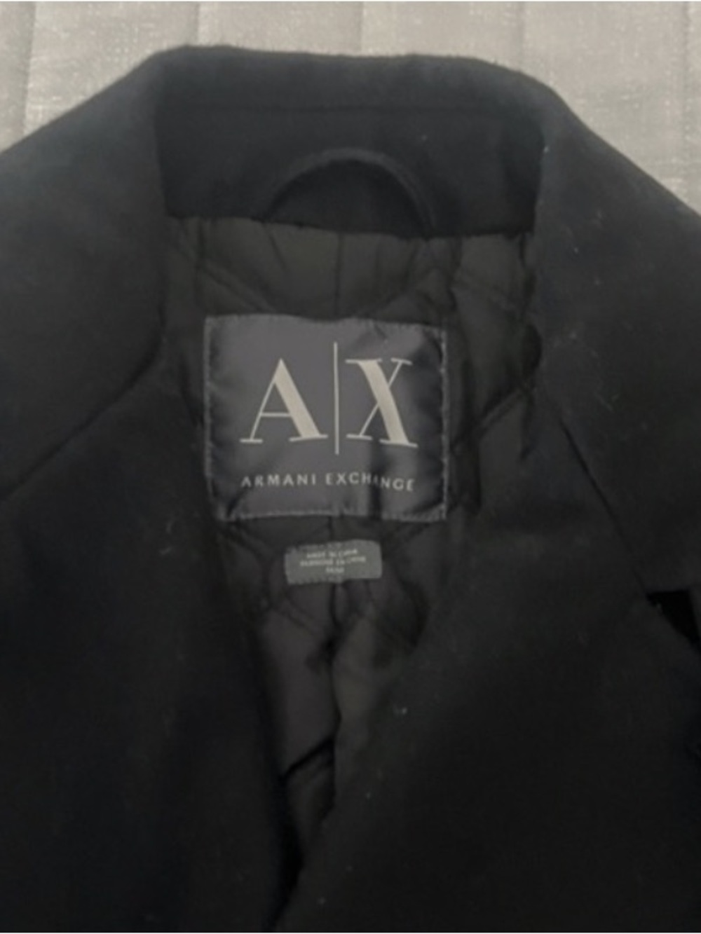 A|X Armani Exchange Black Double-Breasted Wool Peacoat size M( used only once)